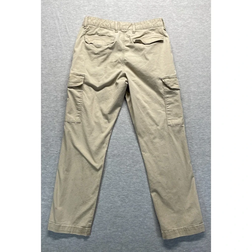 Old Navy Built In Flex Cargo Pants Mens 30x27.5 Beige Cotton Straight Workwear
